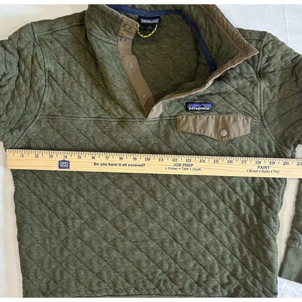 Patagonia Organic Cotton Quilt Snap-T Pullover Men's Size S Small Green - Picture 5 of 16